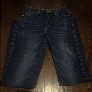 Kancan Dark Indigo Cropped Jeans